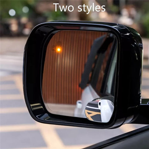 2Pcs Car Rearview Mirror Blind Spot Auxiliary 360 Degree Wide Angle Frameless HD Reflector
