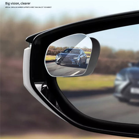 2Pcs Car Rearview Mirror Blind Spot Auxiliary 360 Degree Wide Angle Frameless HD Reflector