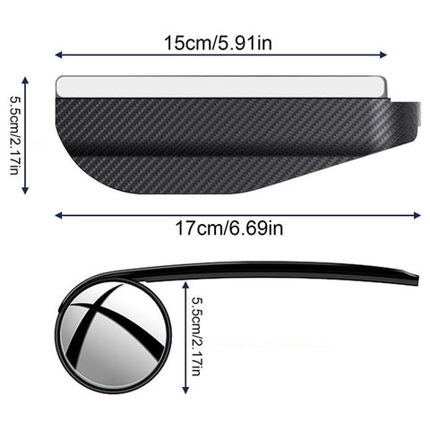 2Pcs Car Blind Spot Mirror 360 Degree Adjustable Rear View Mirror with Rain Shield