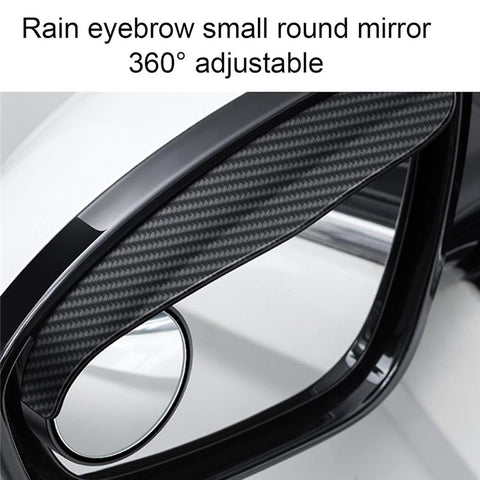 2Pcs Car Blind Spot Mirror 360 Degree Adjustable Rear View Mirror with Rain Shield