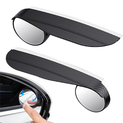 2Pcs Car Blind Spot Mirror 360 Degree Adjustable Rear View Mirror with Rain Shield