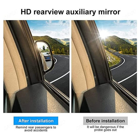 Car Side Wide Angle Blind Spot Mirror Exterior Rearview Mirror for Rear Seat Passengers