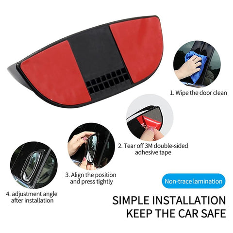 Car Side Wide Angle Blind Spot Mirror Exterior Rearview Mirror for Rear Seat Passengers