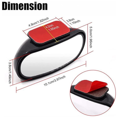 Car Rear View Mirror 360-Degree Rotatable Wide Angle Blind Spot Mirror Auxiliary Parking Aid