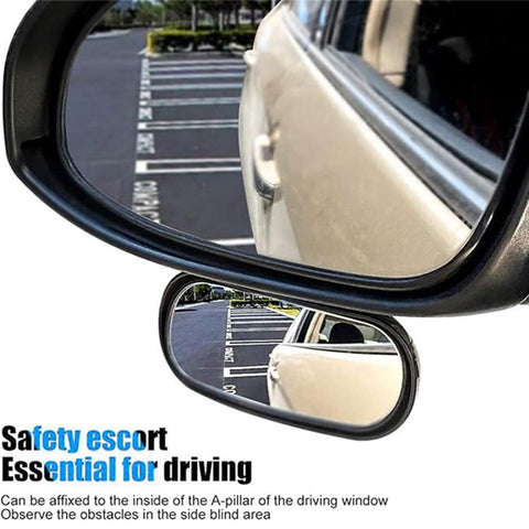 Car Rear View Mirror 360-Degree Rotatable Wide Angle Blind Spot Mirror Auxiliary Parking Aid