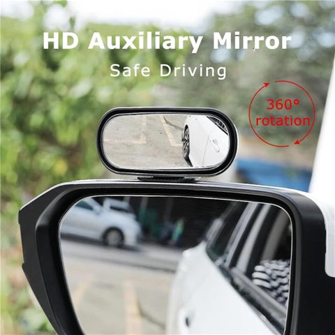 Car Rear View Mirror 360-Degree Rotatable Wide Angle Blind Spot Mirror Auxiliary Parking Aid