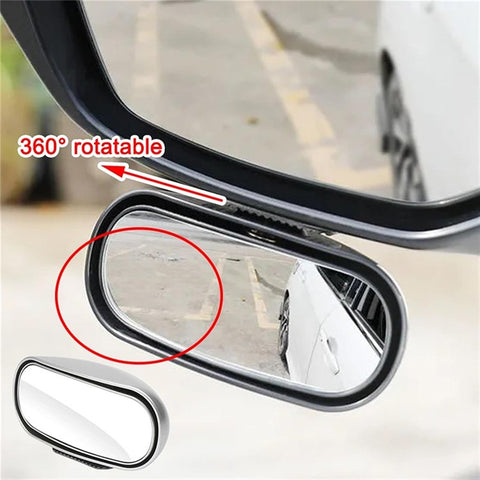 Car Rear View Mirror 360-Degree Rotatable Wide Angle Blind Spot Mirror Auxiliary Parking Aid
