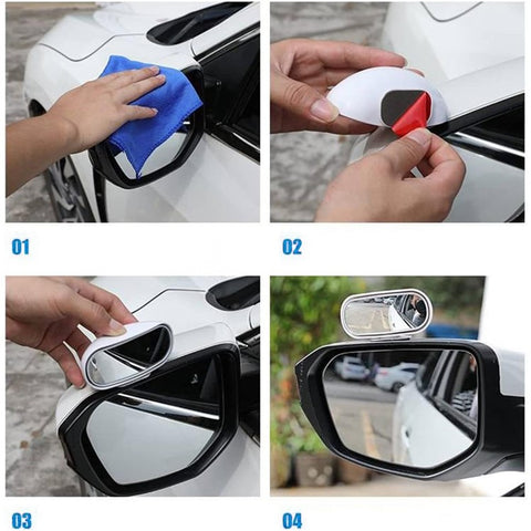 Car Rear View Mirror 360-Degree Rotatable Wide Angle Blind Spot Mirror Auxiliary Parking Aid