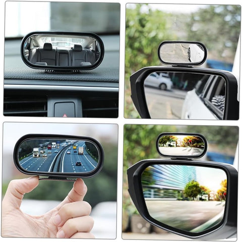 Car Rear View Mirror 360-Degree Rotatable Wide Angle Blind Spot Mirror Auxiliary Parking Aid
