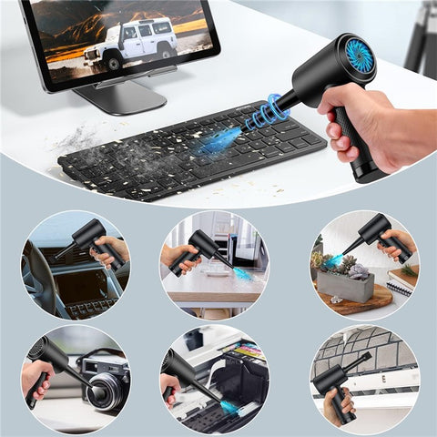 C4915 Portable Turbo Fan Blower Multifunction Rechargeable Car Air Duster with 3 Brushes
