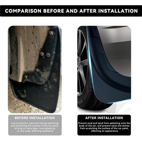 4Pcs / Set For Tesla Model 3 2024 Mud Fenders TPE Front and Rear Replacement Splash Guards