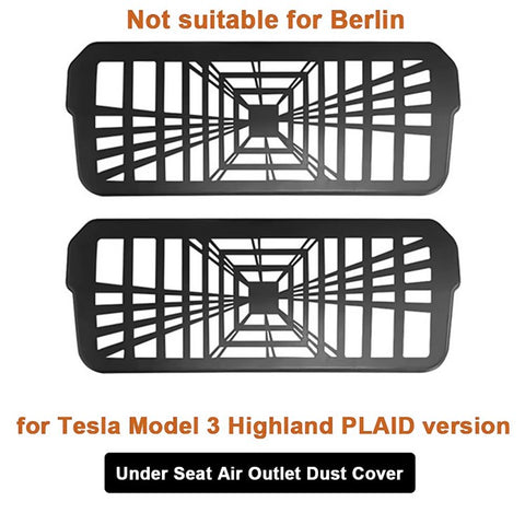 2Pcs / Set For Tesla Model Y Under Seat Air Vent Cover Plastic Air Outlet Dustproof Shield