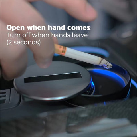 Infrared Sensor Smart Auto Open / Close Aluminum Alloy Car Ashtray with Built In LED Light