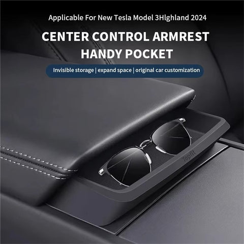 For Tesla Model 3 Highland 2024 2025 Center Console Storage Box Armrest Organizer Tray