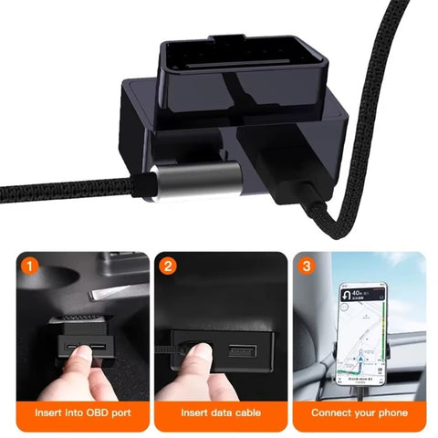 For Tesla Model 3  /  Y OBD Car Charger Dual Port Hidden PD Fast Charging Expansion Dock