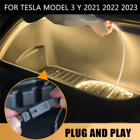 For Tesla Model 3  /  Y 2021 - 2024 Front Trunk LED Light Strip Ambient Lighting Waterproof Decorative Lamp