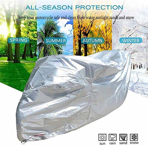 Waterproof Motorcycle Cover UV Protection Silver Coated 210D Oxford Fabric Dust Cover , Size L / 220 x 95 x 110cm
