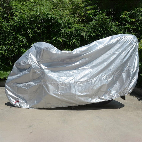 Waterproof Motorcycle Cover UV Protection Silver Coated 210D Oxford Fabric Dust Cover , Size XL / 245 x 105 x 125cm
