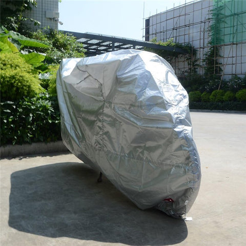 Waterproof Motorcycle Cover UV Protection Silver Coated 210D Oxford Fabric Dust Cover , Size XL / 245 x 105 x 125cm
