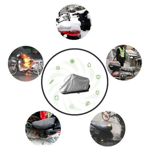 Waterproof Motorcycle Cover UV Protection Silver Coated 210D Oxford Fabric Dust Cover , Size 3XL / 295 x 110 x 140cm