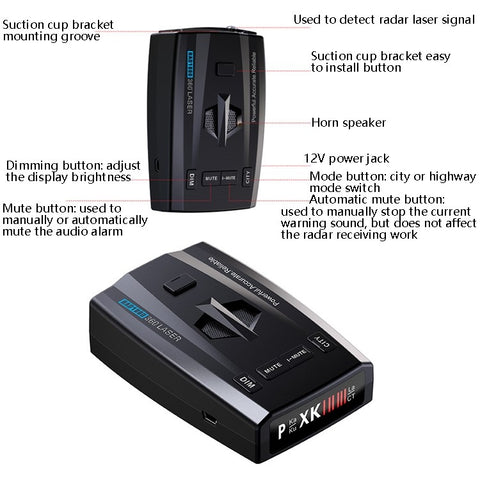 RAD1000 Car Laser Radar Detector Vehicle Electronic Speed Measuring Device