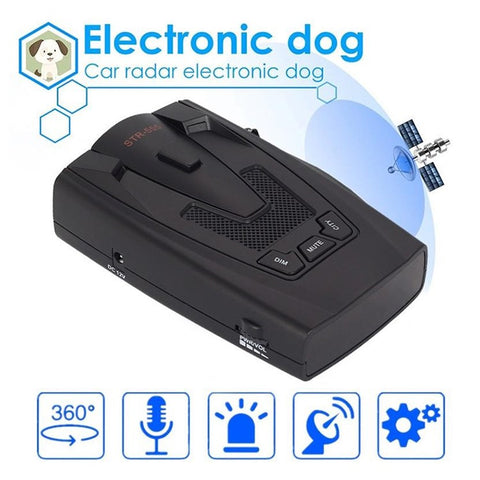 STR-555 Electronic Multi Language Voice Full Frequency Radar Detector Car Speed Alert System