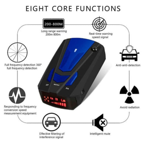 V7 Car Speed Radar Detector Electronic GPS Speed Alert System for Vehicle , Russian Language