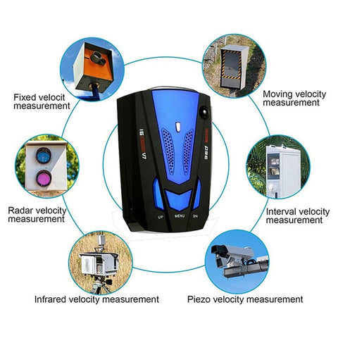 V7 Car Speed Radar Detector Electronic GPS Speed Alert System for Vehicle , Russian Language