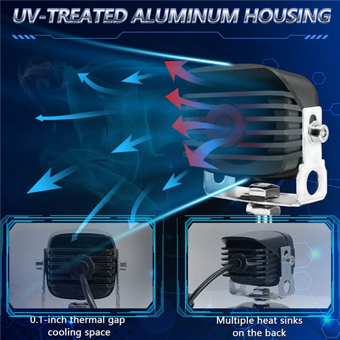 1Pc Motorcycle LED Spotlight IP68 Waterproof High Low Beam Headlight for Off Road Electric Vehicles