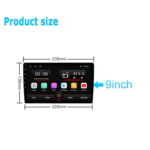 9 Inch Car Stereo Display Screen with Cooling Fan GPS Navigation Android 13 Multimedia Player for Central Control , 2+32GB