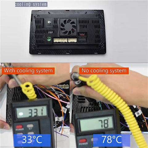 9 Inch Car Stereo Display Screen with Cooling Fan GPS Navigation Android 13 Multimedia Player for Central Control , 2+32GB