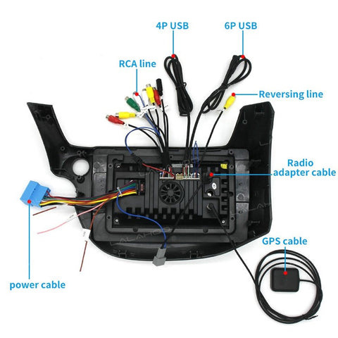9 Inch Car Stereo Display Screen with Cooling Fan GPS Navigation Android 13 Multimedia Player for Central Control , 2+32GB