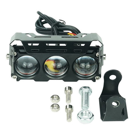 MOFOX 3-LED Motorcycle Auxiliary Light Waterproof Motorbike External Headlight Fog Lamp
