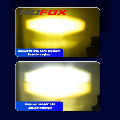 MOFOX 6-LED Motorcycle Auxiliary Light Waterproof Motorbike External Headlight Fog Lamp