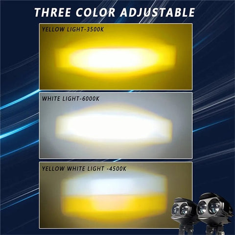 MOFOX W05 Motorcycle LED Fog Light Dual Head Spotlight 40W 8000Lms High / Low Beam Light