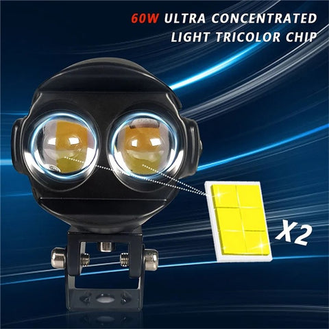 MOFOX W05 Motorcycle LED Fog Light Dual Head Spotlight 40W 8000Lms High / Low Beam Light