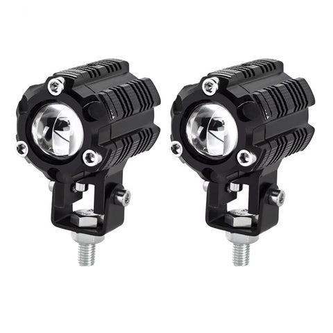 V05 1 Pair Motorcycle LED Fog Lights IP67 Waterproof Aluminum Alloy Housing High Low Beam Spotlight