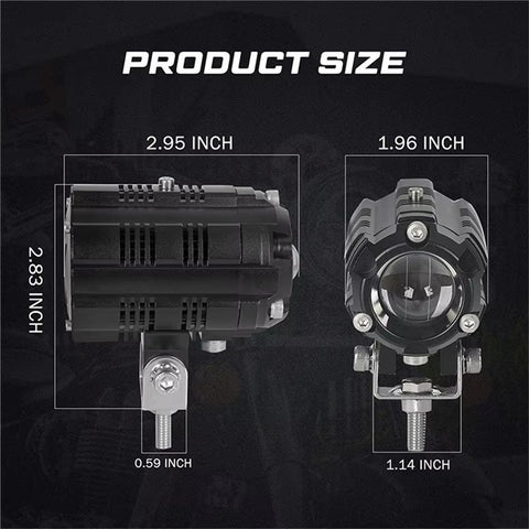 V05 1 Pair Motorcycle LED Fog Lights IP67 Waterproof Aluminum Alloy Housing High Low Beam Spotlight