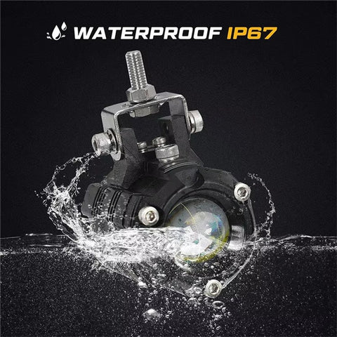 V05 1 Pair Motorcycle LED Fog Lights IP67 Waterproof Aluminum Alloy Housing High Low Beam Spotlight