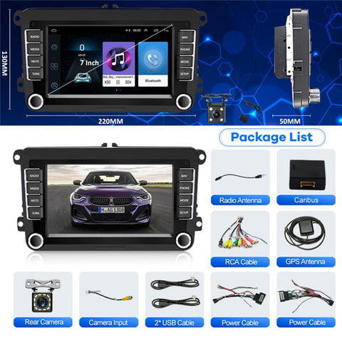 RH5013C 7 Inch Touch Screen Android 13 Car Stereo Radio Android Auto Multimedia Player, 2+32GB