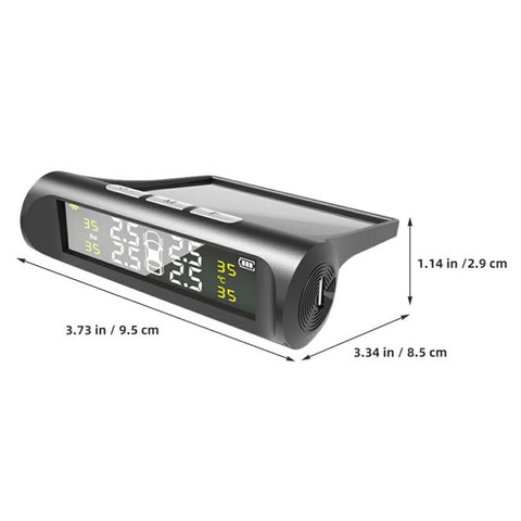 TPMS Tire Pressure Monitor System Solar Powered Wireless Car Tyre Sensor High Low Pressure Alert