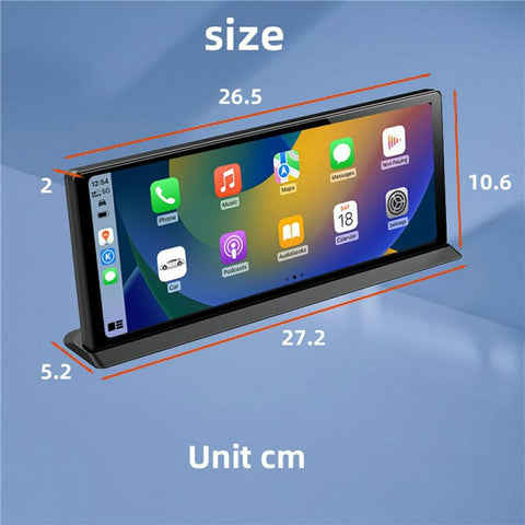 T60 Portable CarPlay Android Auto Screen 11.3 Inch Touchscreen Car Stereo Display with 1080P Rear View Camera and 24H Parking Monitor