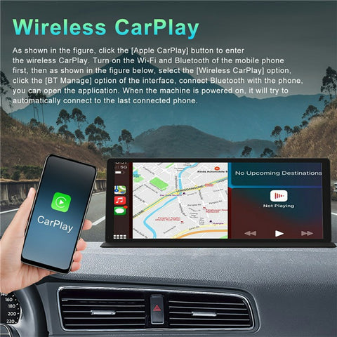 T60 Portable CarPlay Android Auto Screen 11.3 Inch Touchscreen Car Stereo Display with 1080P Rear View Camera and 24H Parking Monitor