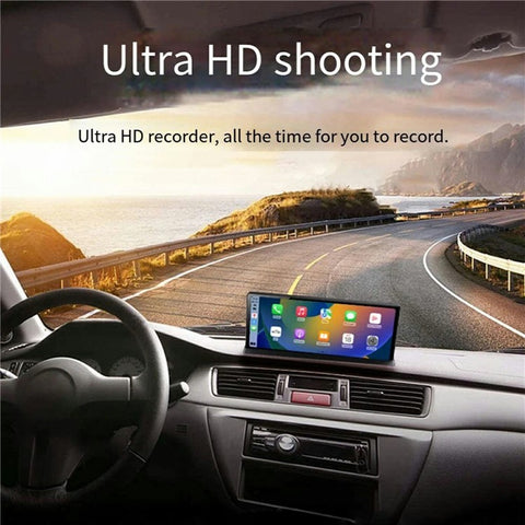 T60 Portable CarPlay Android Auto Screen 11.3 Inch Touchscreen Car Stereo Display with 1080P Rear View Camera and 24H Parking Monitor