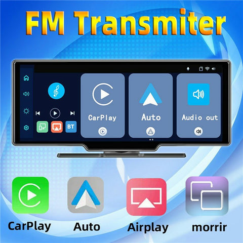 For Car Dashboard 10.26 Inch Touch Screen CarPlay Android Auto FM Transmitter with Rearview Camera