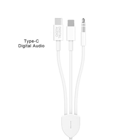 MH045S 3-in-1 Type-C / iP / 3.5mm Multifunction Car Audio Cable for iPhone 13 / Google Pixel 4 / Samsung Galaxy S20