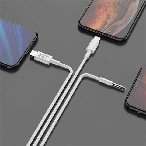 MH045S 3-in-1 Type-C / iP / 3.5mm Multifunction Car Audio Cable for iPhone 13 / Google Pixel 4 / Samsung Galaxy S20