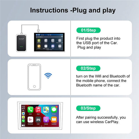 CARLINKIT 3.0 CPC200-U2W Plus Wireless CarPlay Adapter for Wired CarPlay Cars Wireless CarPlay Dongle