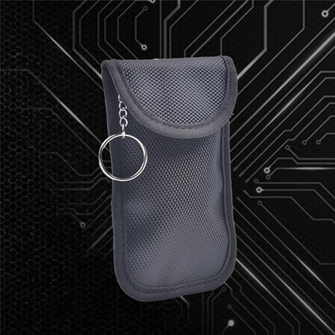 Double Layer RFID Blocking ID Credit Card Storage Pouch Car Key Signal Shielding Bag with Dual Buckle