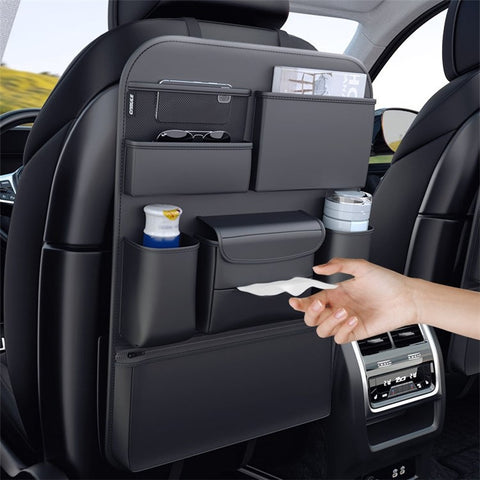 Multifunction Car Back Seat Organizer Bag Automotive Seat Back Organizer for Bottle, Snack, Napkin, Book, Size: L
